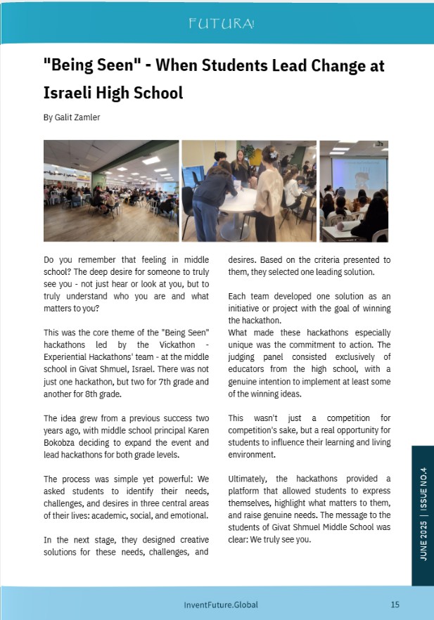 The international magazine published an article about one of Galit Zamler's hackathons