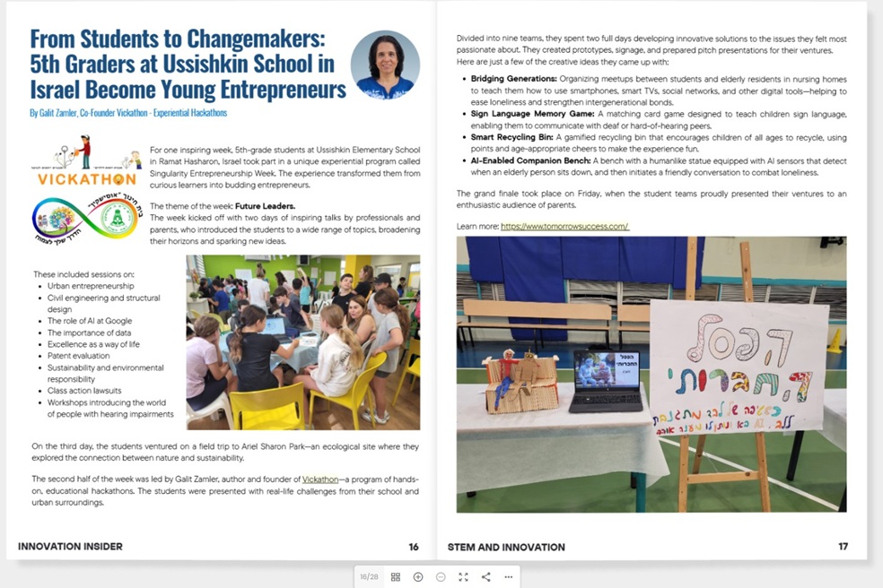 An article in an international magazine about the singularity event